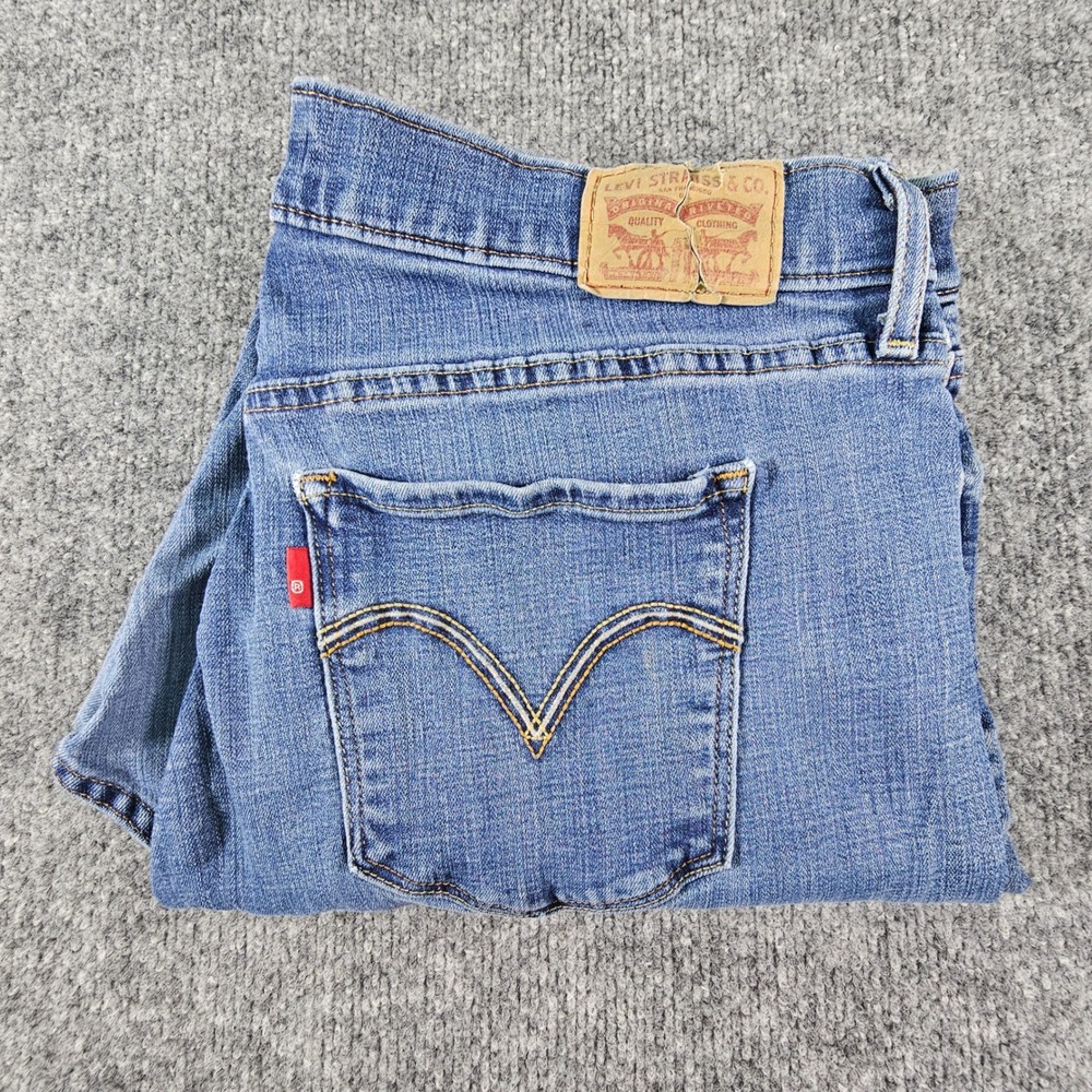Levi's 314 Shaping Straight Jeans Women's 14M W32 L32 Medium‎ Wash Blue Stretch